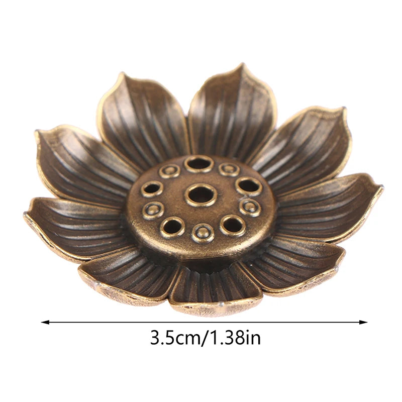 Alloy Lotus Incense Burner Plate – Bronze Nasturtium Aromatherapy Holder for Buddhism & Yoga, Durable Metal Censer for Living Room & Temple Use - Premium incense burner plate from Lizard Vigilante - Just $11.99! Shop now at Lizard Vigilante