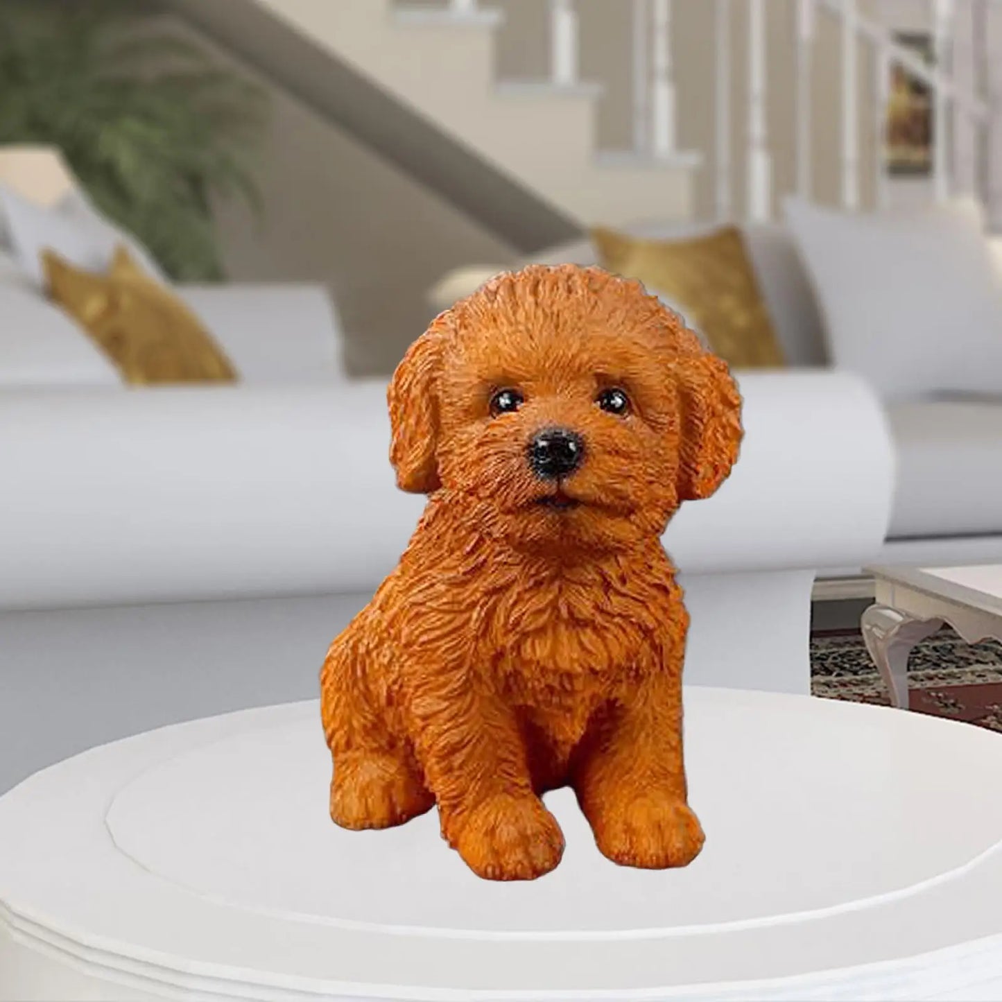 Creative Dog Figurine Statue Sculpture Crafts Collection for Living Room Desktop Office Decor Ornament Kids Gift