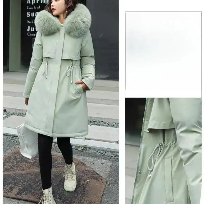 New In Coats & Jackets Women's Winter Padded Jacket Loose Casual Outerwears Fleece Hodded Windbreaker Elegant Office Lady's Coat