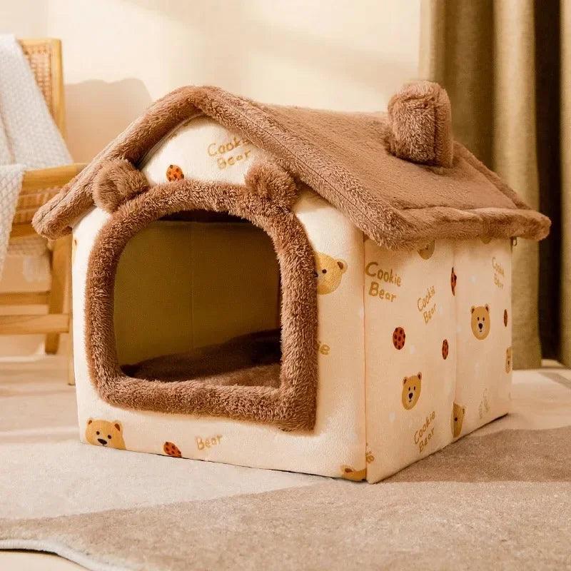 Dog House Foldable Outdoor Waterproof Pet House for Small Dogs Cats Kitten Puppy Cave Nest with Pets Pad Bed Tent Supplies - Premium  from Lizard Vigilante - Just $19.99! Shop now at Lizard Vigilante