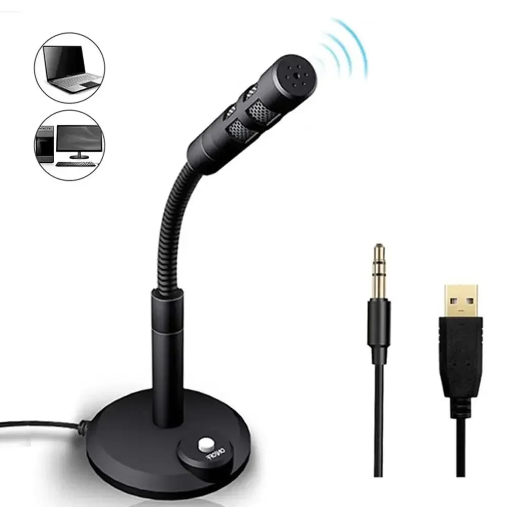 USB Studio Microphone With Adjustable Stand For PC Gaming Podcast And Recording