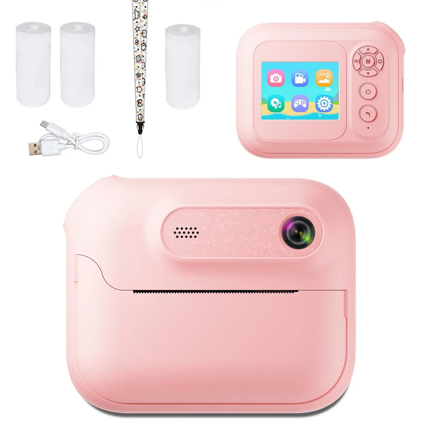 S8 Instant Print Camera for Children 1300mAh Kids Camere Printer 1080P HD Digital Camera for Girls Boys Birthday Gifts