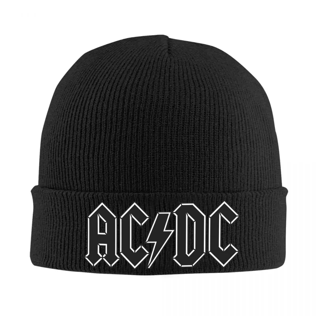 AC⚡️DC Knitted Beanie – Warm Winter Hat for Heavy Metal Fans, Unisex Hip Hop Style - Premium unisex beanie from Lizard Vigilante - Just $19.88! Shop now at Lizard Vigilante