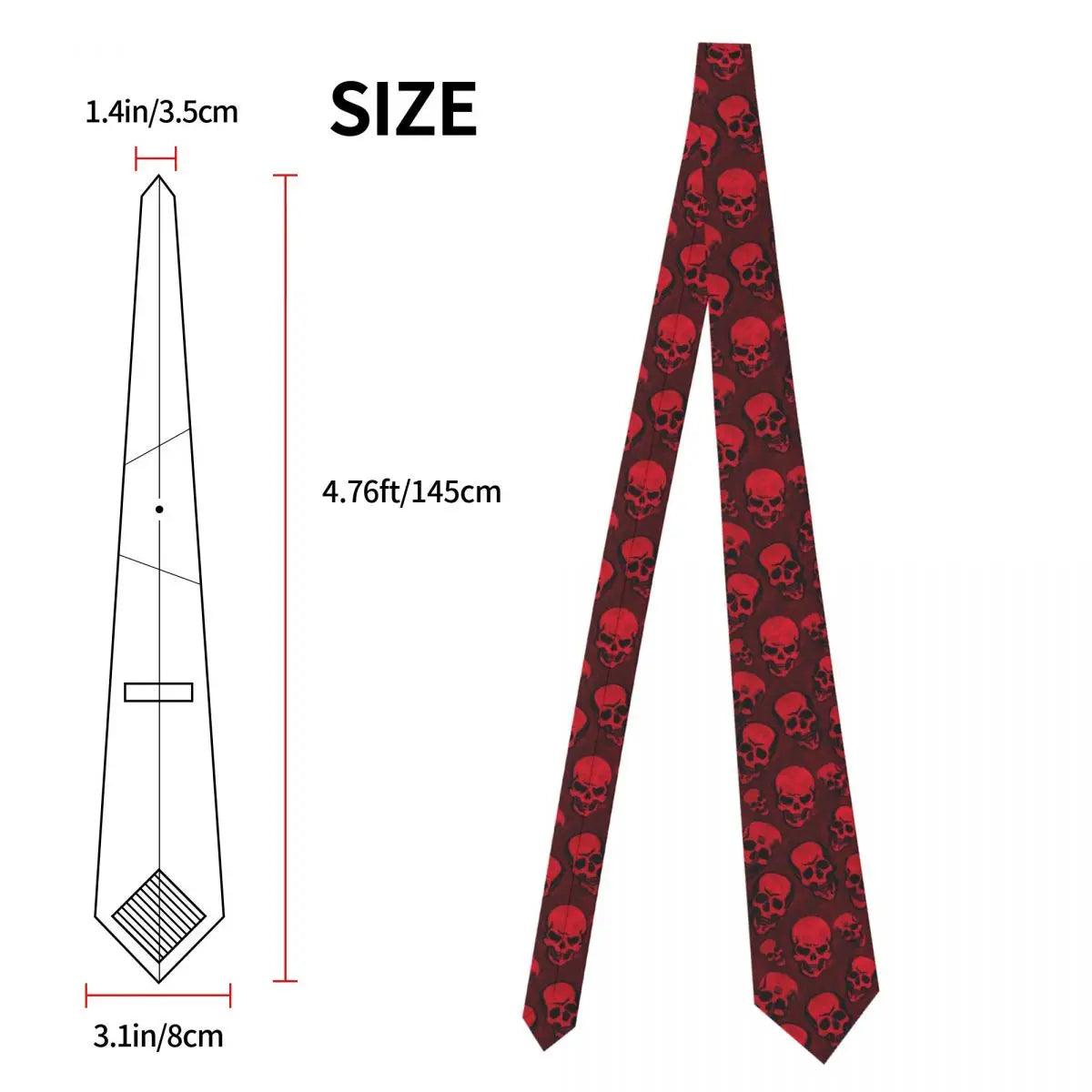 Red Skull Print Tie Cartoon Fashion Business Neck Ties Cool Fashion Neck Tie For Adult Graphic Collar Tie Necktie Birthday Gift - Lizard Vigilante