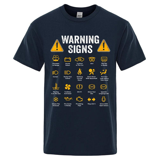 Driving Warning Signs 101 Auto Mechanic Gift Driver Funny Print T-Shirt Fashion Casual Big size T Shirt Cotton Mens Tops Tees - Lizard Vigilante