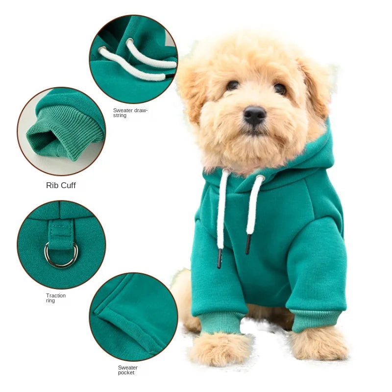 Cozy Dog Hoodie – Warm Fleece Sweatshirt for Small and Medium Pets - Premium sweatshirt from Lizard Vigilante - Just $28.88! Shop now at Lizard Vigilante