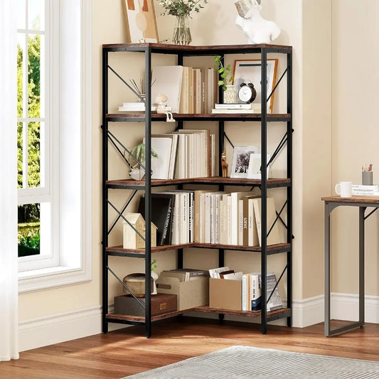 5-Layer Corner Bookshelf – Modern Cube Organizer for Books, CDs, and Decorative Displays - Premium bookshelf from Lizard Vigilante - Just $794.99! Shop now at Lizard Vigilante