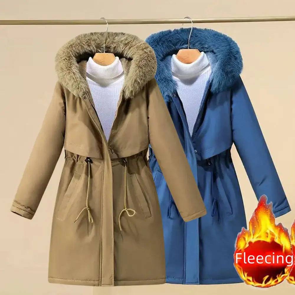 New In Coats & Jackets Women's Winter Padded Jacket Loose Casual Outerwears Fleece Hodded Windbreaker Elegant Office Lady's Coat