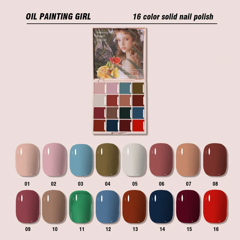 16 Color Cream Nail Gel Polish Solid Nail Gel Palette Mud Painting  Nail Art Design Soak Off UV Gel Varnish Gel Lacquer