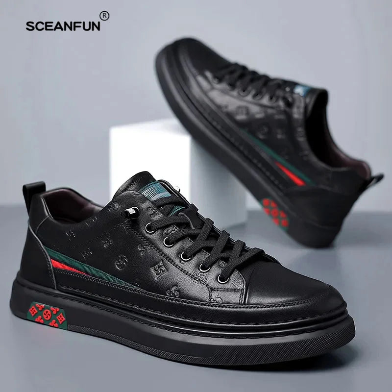 SKYWALKERS: Gravity-Defying Leather Elevators – Ascend to Legendary Heights (5cm Boost!) - Premium shoes from Lizard Vigilante - Just $71.08! Shop now at Lizard Vigilante