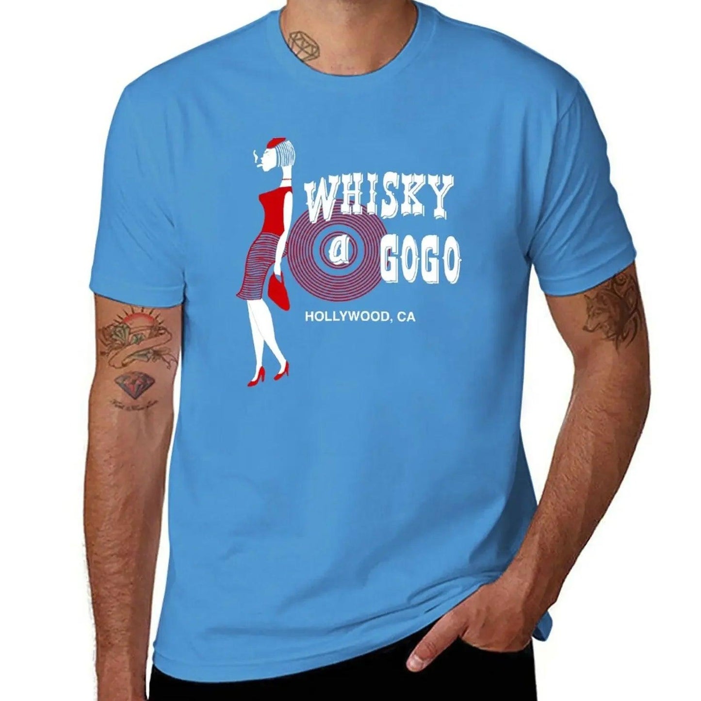 Rare Whiskey A Go Go 80s California Rock and Roll T-Shirt Aesthetic Clothing Kawaii Clothes Men Workout Tee Shirt - Lizard Vigilante