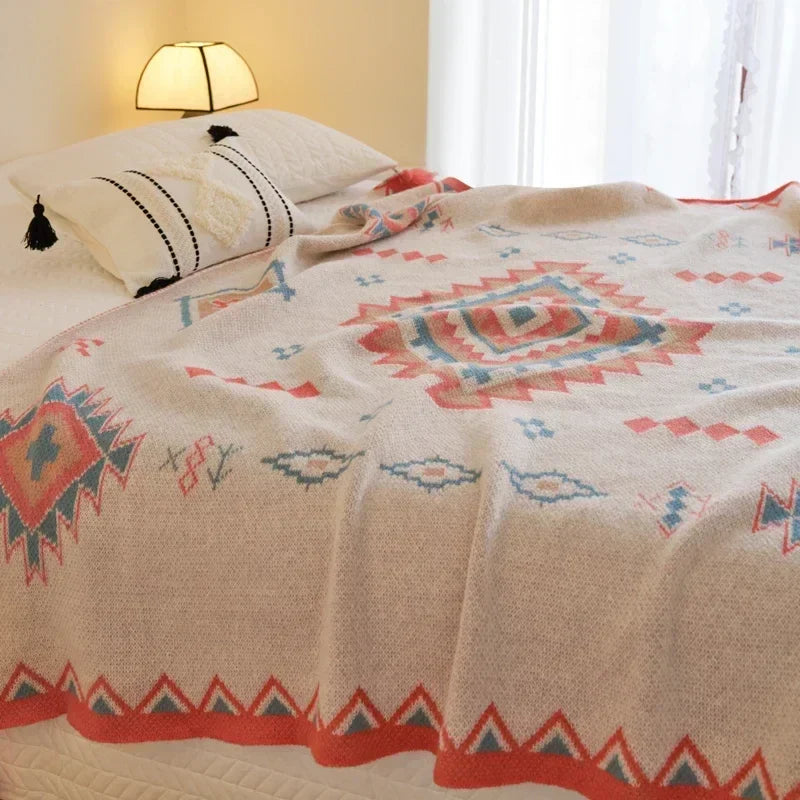 Bohemian Blanket Soft Sofa Cover Summer Blanket Office Nap Blankets Air Conditioning Blankets Knit Blanket For Travel