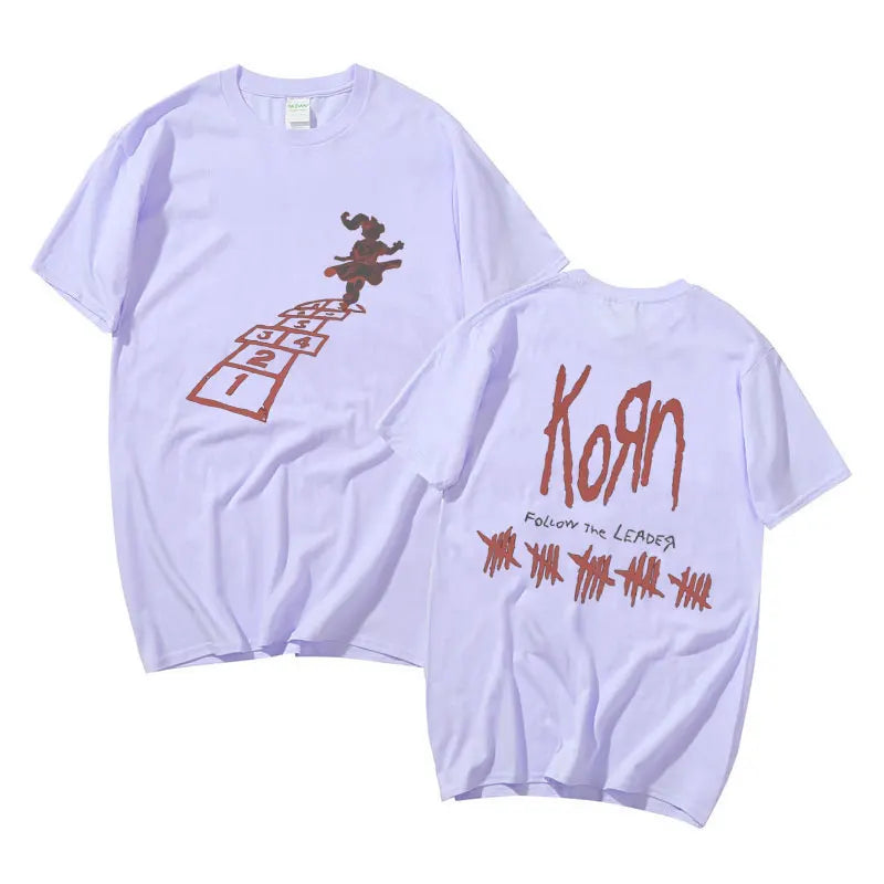 Rock Band Korn Follow The Leader Graphic T Shirt Men Women Fashion Loose Short Sleeve Tees Man Vintage Gothic Oversized Tshirt - Lizard Vigilante