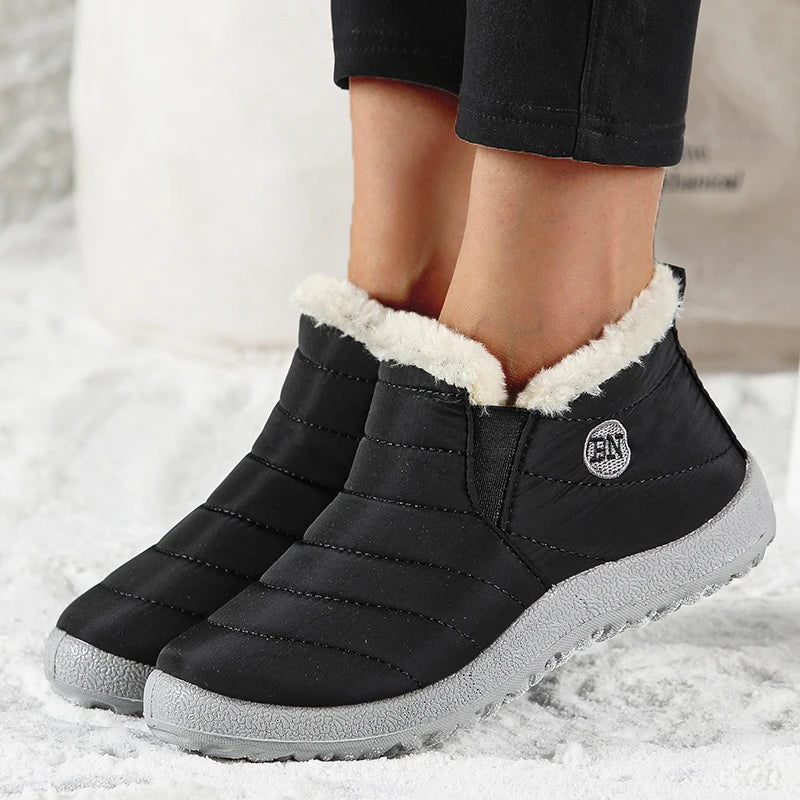 FUNMARS.T Snow Boots for Women – Slip-On Waterproof Ankle Boots with Plush Insole & Warmth for Winter - Premium boots from Lizard Vigilante - Just $33.88! Shop now at Lizard Vigilante