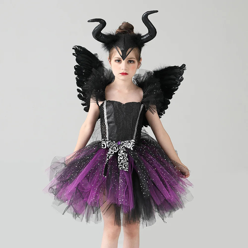 Halloween Witch Cosplay Costume Set for Girls – Evil Queen Purple Dress - Premium  from Lizard Vigilante - Just $30.88! Shop now at Lizard Vigilante