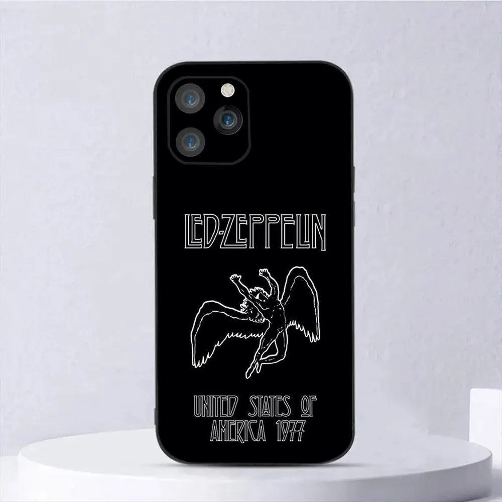 Led Zep Phone Case For iPhone 15, 14, 13, 12, 11, Plus, Pro Max ,XS, X, XR, SE, Mini, 8, 7 Soft Silicone Zeppelin Black Cover - Premium cell phone case from Lizard Vigilante - Just $19.77! Shop now at Lizard Vigilante