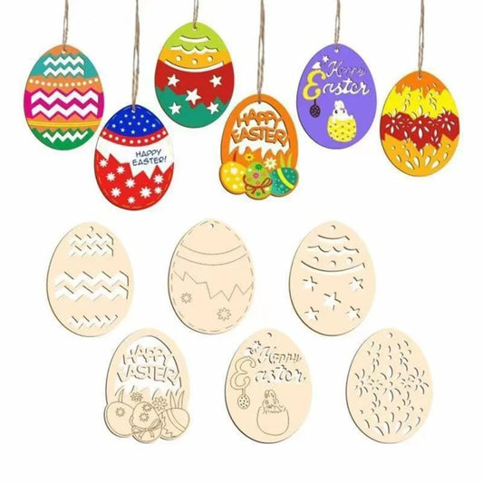 12/24 Pcs Wooden DIY Easter Painting Filled Colored Eggs for Easter Kids Birthday Party Baby Shower School Party Gift Decoration