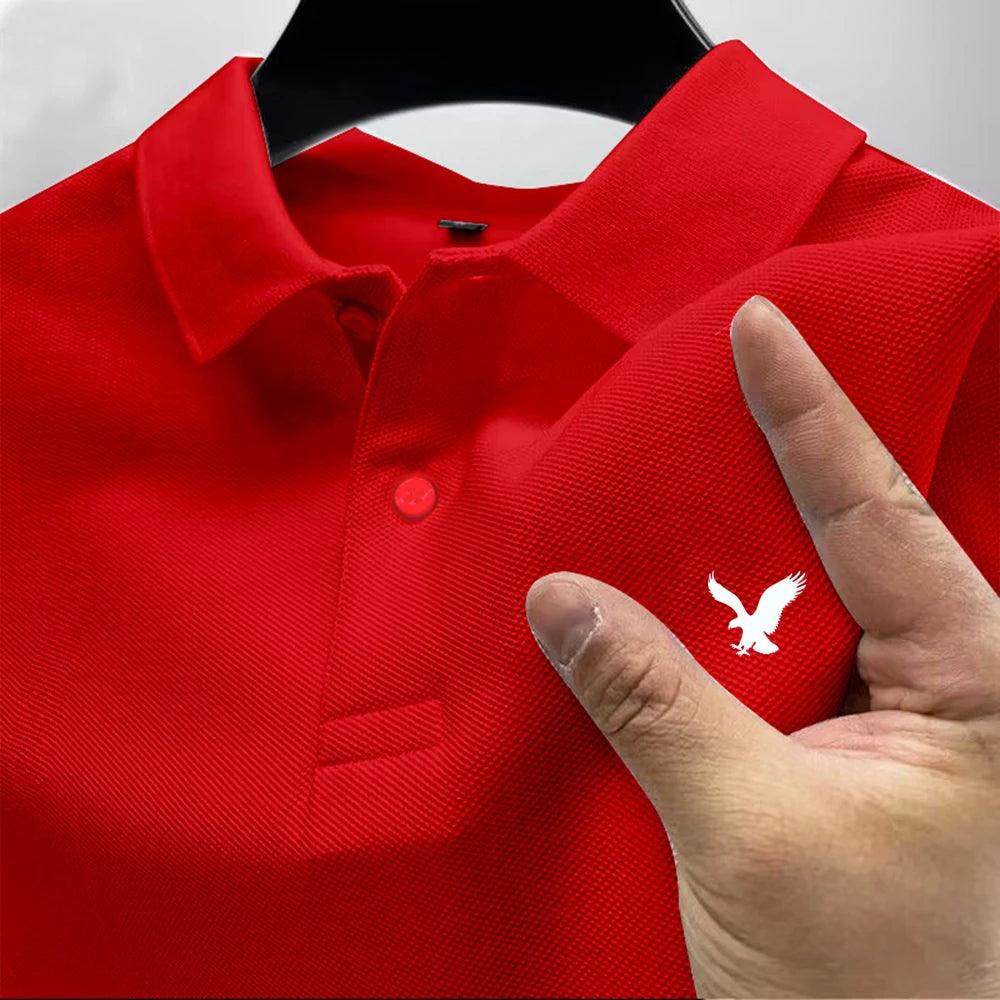 Summer New Eagle POLO Shirt Men's Lapel Casual Versatile Business High Quality Breathable Short Sleeve Printed Multicolor T-shirt Top - Premium polo shirt from Lizard Vigilante - Just $27.99! Shop now at Lizard Vigilante