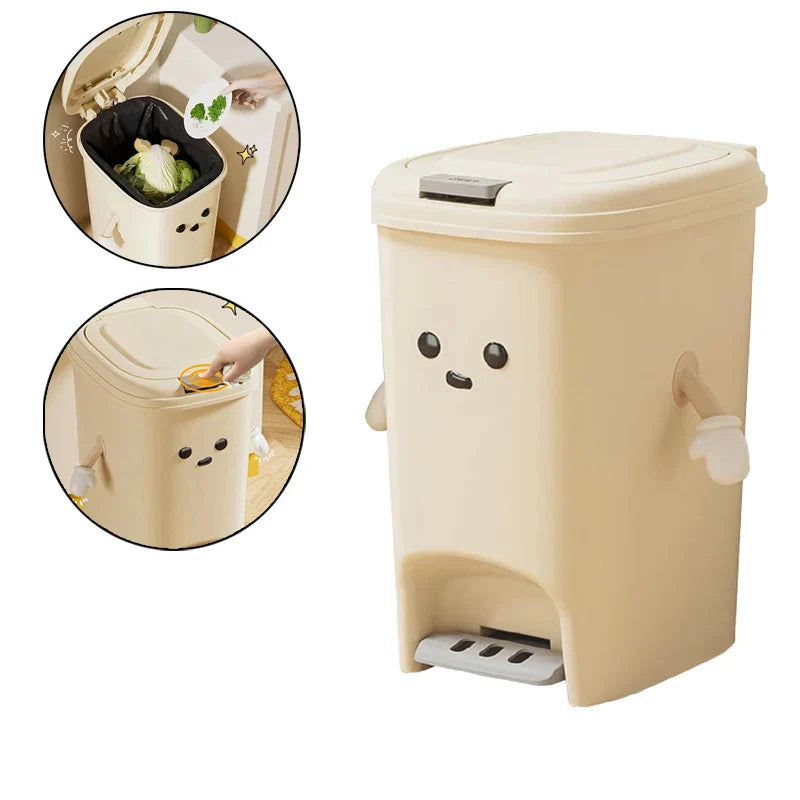 Household Large Capacity Trash Can Cute Creativity Non-Slip Bottom Strong Bearing Capacity Garbage Bucket Square Dustbin