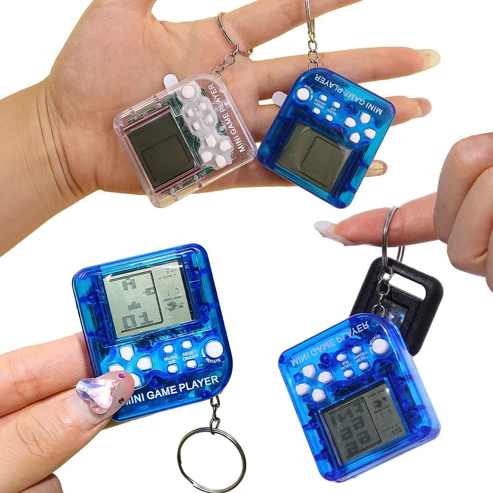 Pocket Mini Classic Game Machine Keychain Anti Lost Key Ring Children Handheld Retro Nostalgic Game Console Video Game Players - Lizard Vigilante