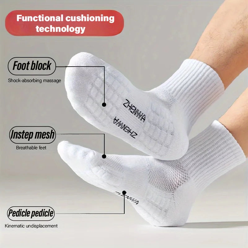 5-Pack Unisex Towel Sole Casual Ankle Socks – Breathable, Sweat-Absorbing, Anti-Odor Sports Socks for Men and Women - Premium socks from Lizard Vigilante - Just $22.99! Shop now at Lizard Vigilante