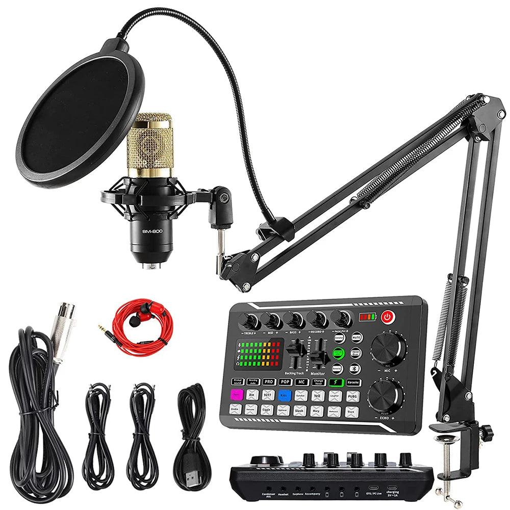 High-Quality Condenser Microphone with Live Sound Card Kit – Ultimate Podcast Equipment Bundle with Voice Changer & Mixer for PC & Smartphone - Premium microphone from Lizard Vigilante - Just $72.99! Shop now at Lizard Vigilante