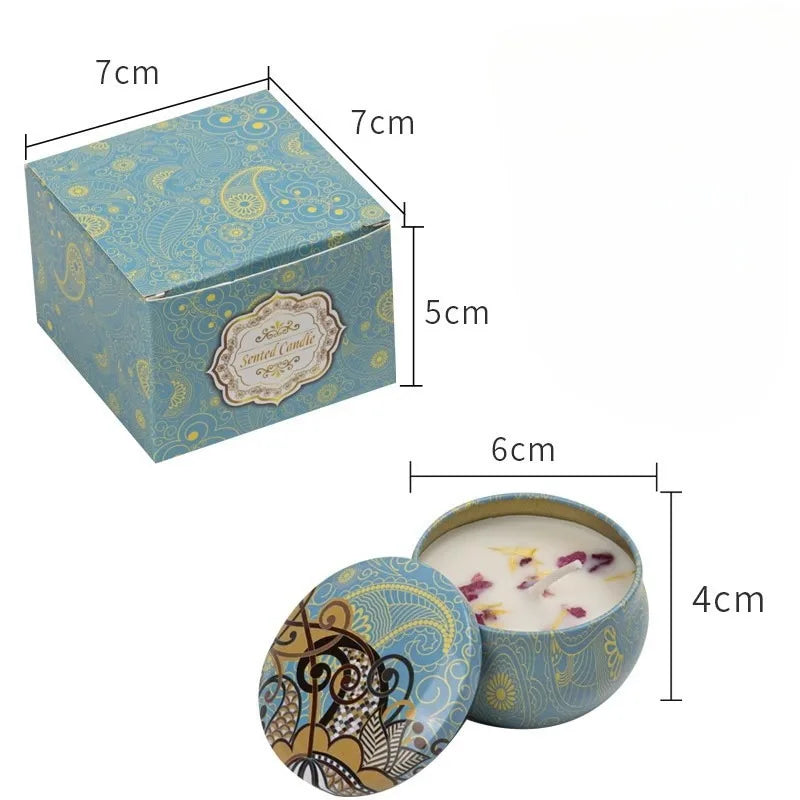 1Pcs/Box Scented Candle Set Gift Islamic Arabian Patterns Fragrance Candle Jar DIY Smokeless Couples Romantic Incense Candles