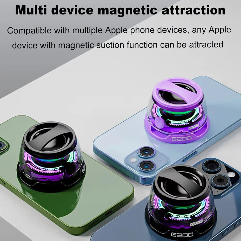 Multifunctional Bluetooth 5.3 Speaker Mini Speaker Portable Magnetic Speaker with RGB Color Light and Phone Holder for ios 2025