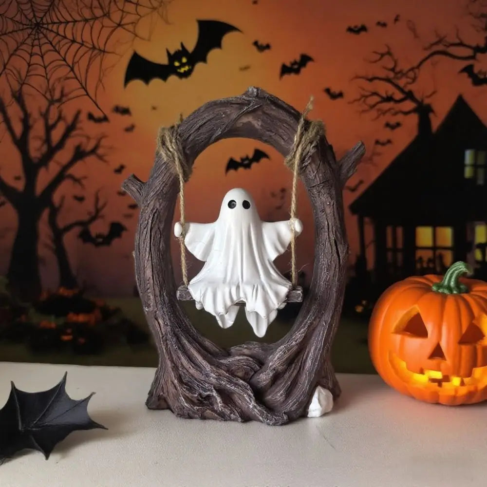 Halloween Themed Halloween Swing Ghost Ornament Handicraft Statue Spooky Ghosts Decor Model Collectible