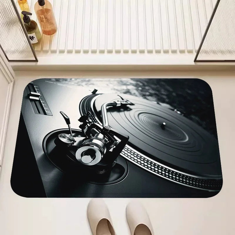 Classic Gramophone Rugs for Living Room Bedroom Kitchen Entry Door Mat Home Decor Area Carpets Personalized Gift Floormats