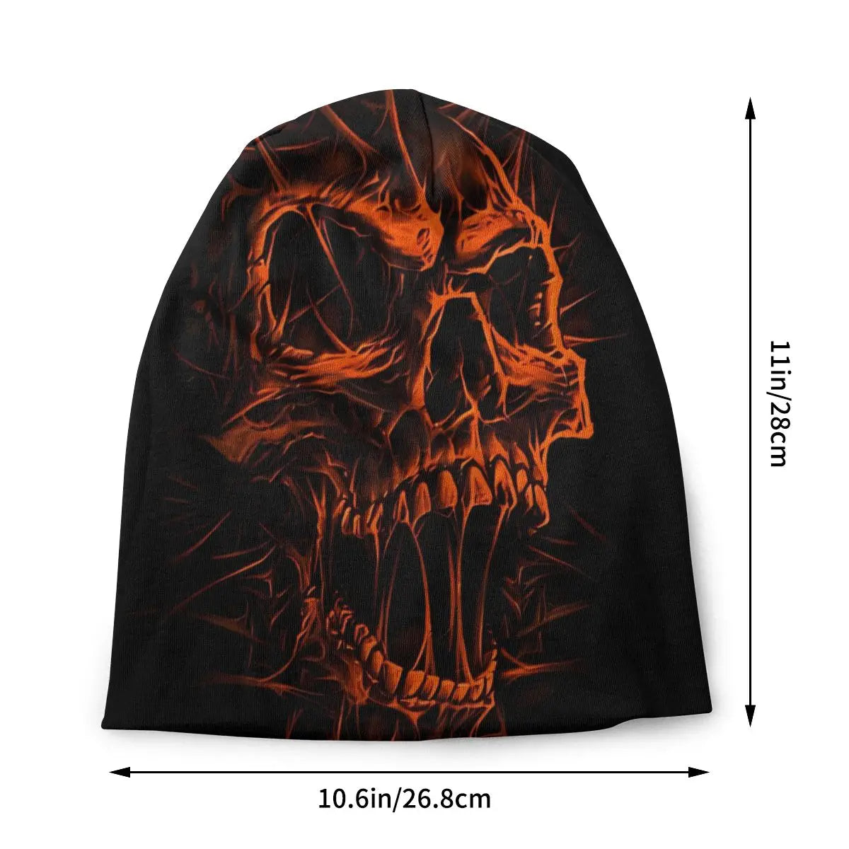 Crimson Skull Hipster Beanie - Windproof Unisex Skull Cap for Edgy Fashion - Premium beanie from Lizard Vigilante - Just $16.99! Shop now at Lizard Vigilante