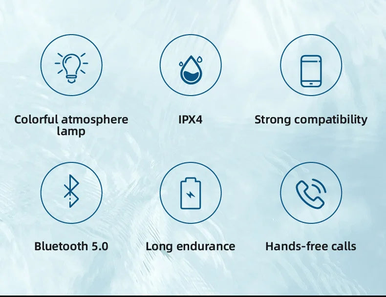 Mini Bluetooth Speaker Waterproof Bathroom Audio Wireless Shower Speakers RGB Light for Phone Soundbar Hand Free Car Loudspeaker