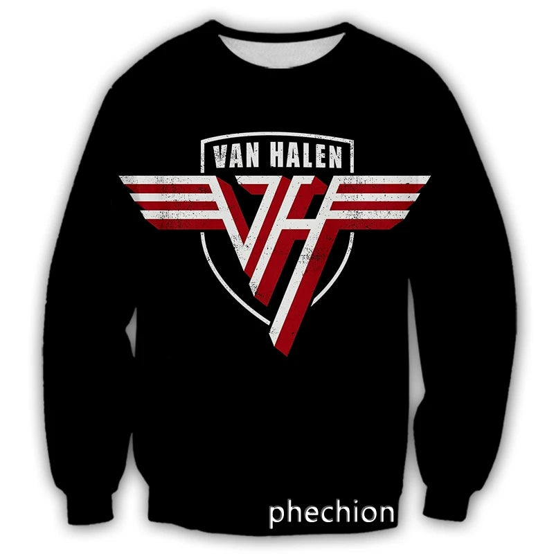 3D Printed Van Halen Unisex Sweatshirt Band Casual Fashion Streetwear Men Loose Sporting Sweatshirt - Premium sweatshirt from Lizard Vigilante - Just $43.88! Shop now at Lizard Vigilante