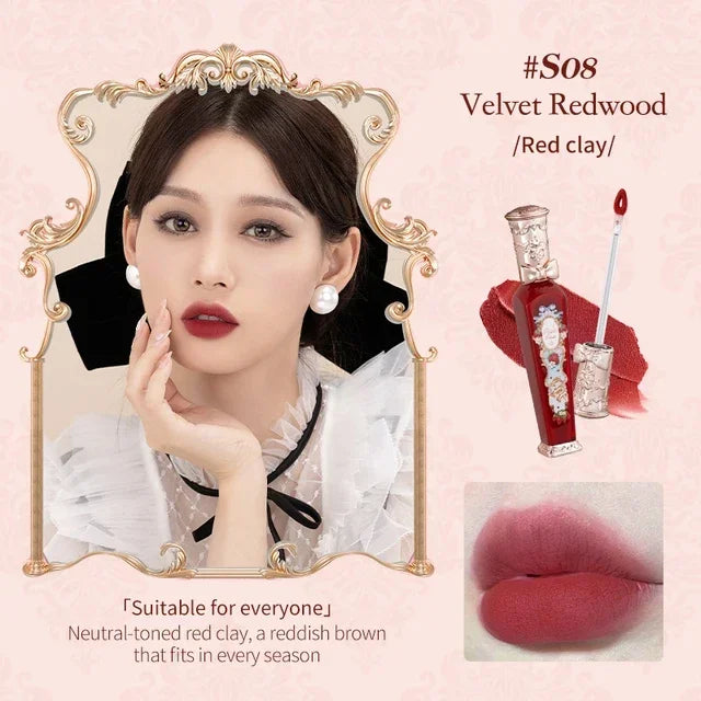 Flower Knows Strawberry Rococo Series Cloud Lip Cream Lip Gloss Long Lasting Velvet Lip Tint Lipstick for Women Cosmetic