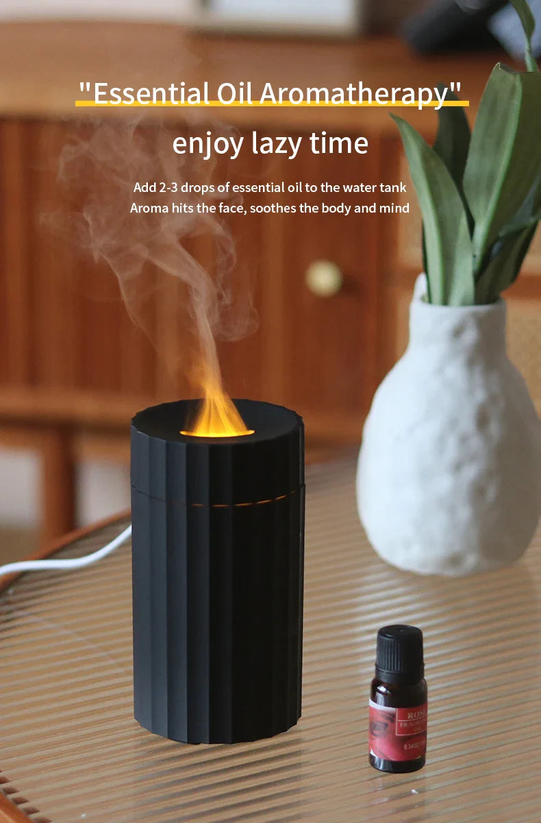 Newest RGB Flame Aroma Diffuser Aromatherapy Essential Oil Difusor USB Portable Air Humidifier Ultrasonic Nebulizer For Home Car