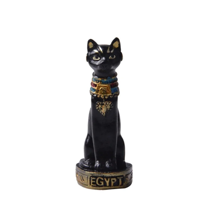 Lovely Egyptian Cat Shape Statue Retro Cartoon Car Desktop Decoration Miniatures Animals Figurines Household Crafts Ornament