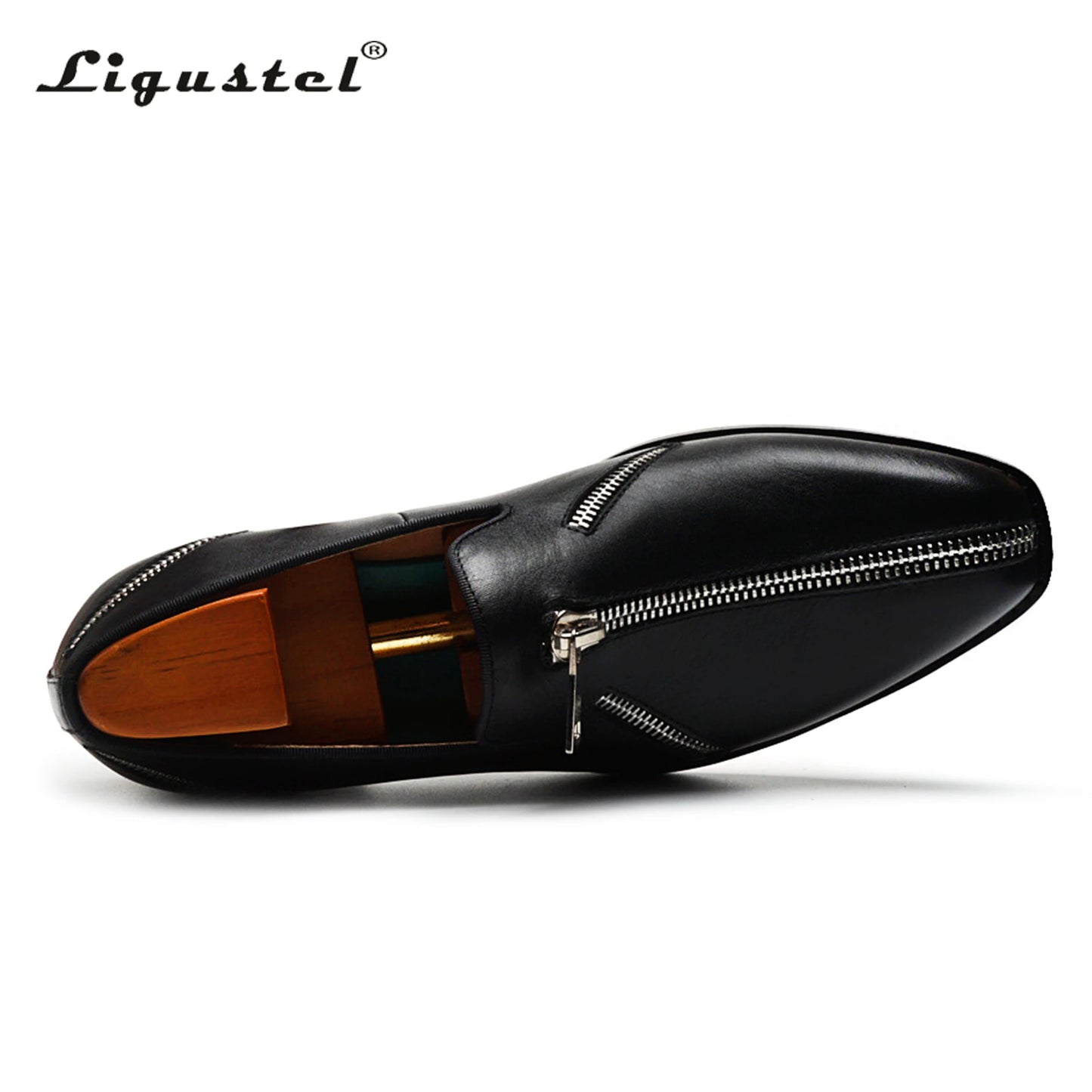 Ligustel Man Original Handmade Red Bottom Shoes Men Fashion Wedding Party Black Leather Loafers Shoes for Men with Plus Size - Premium  from Lizard Vigilante - Just $139.99! Shop now at Lizard Vigilante