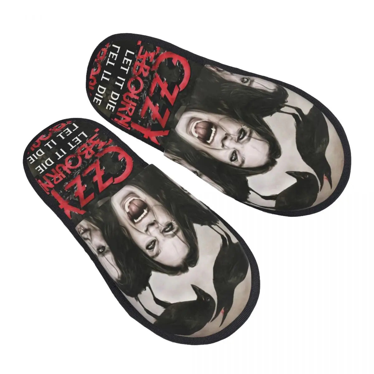 Ozzy Osbourne Slippers Heavy Metal Band Rock House Soft Warm Prince Of Darkness Memory Foam Fluffy Slipper Indoor Outdoor Shoes - Premium slippers from Lizard Vigilante - Just $21.99! Shop now at Lizard Vigilante