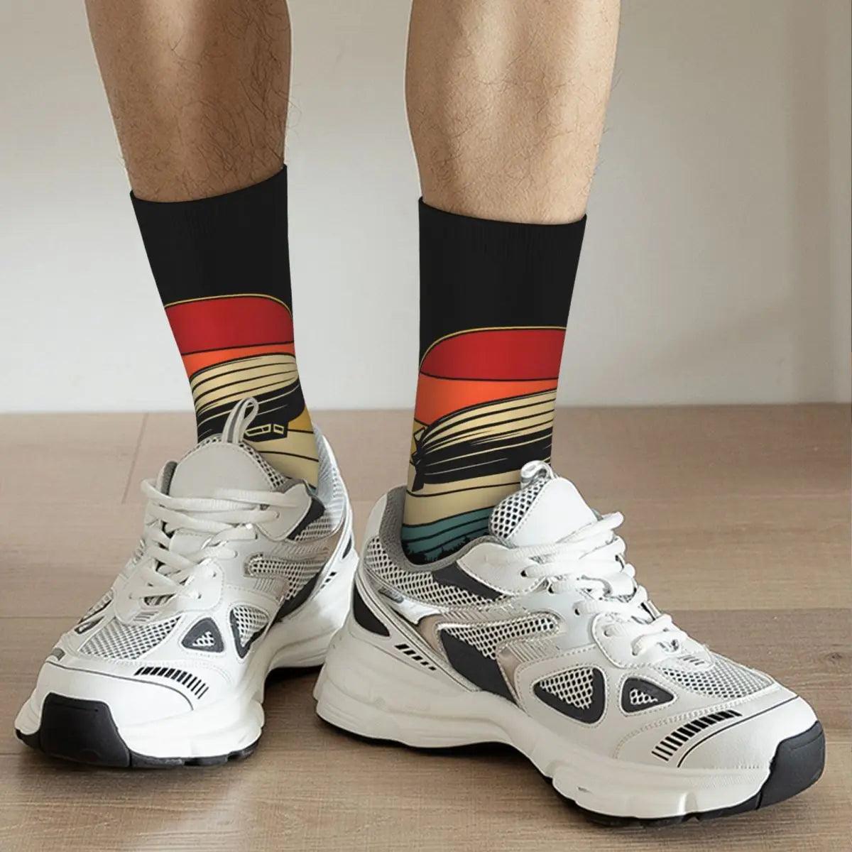 Vintage Cool Men's compression Socks Unisex Sleds Zeppelin Harajuku Pattern Printed Novelty Crew Sock - Premium socks from Lizard Vigilante - Just $14.99! Shop now at Lizard Vigilante