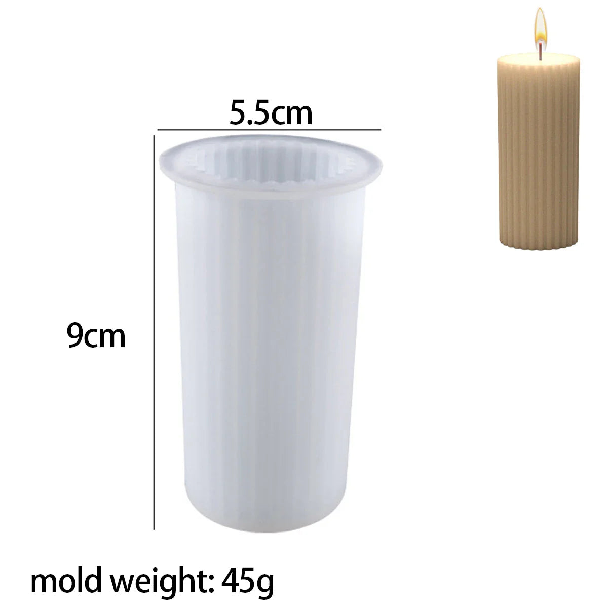 Striped Cylindrical Candle Silicone Mold Handmade Scented Candle Making Wax Mould DIY Crystal Epoxy Resin Craft Molds Home Decor