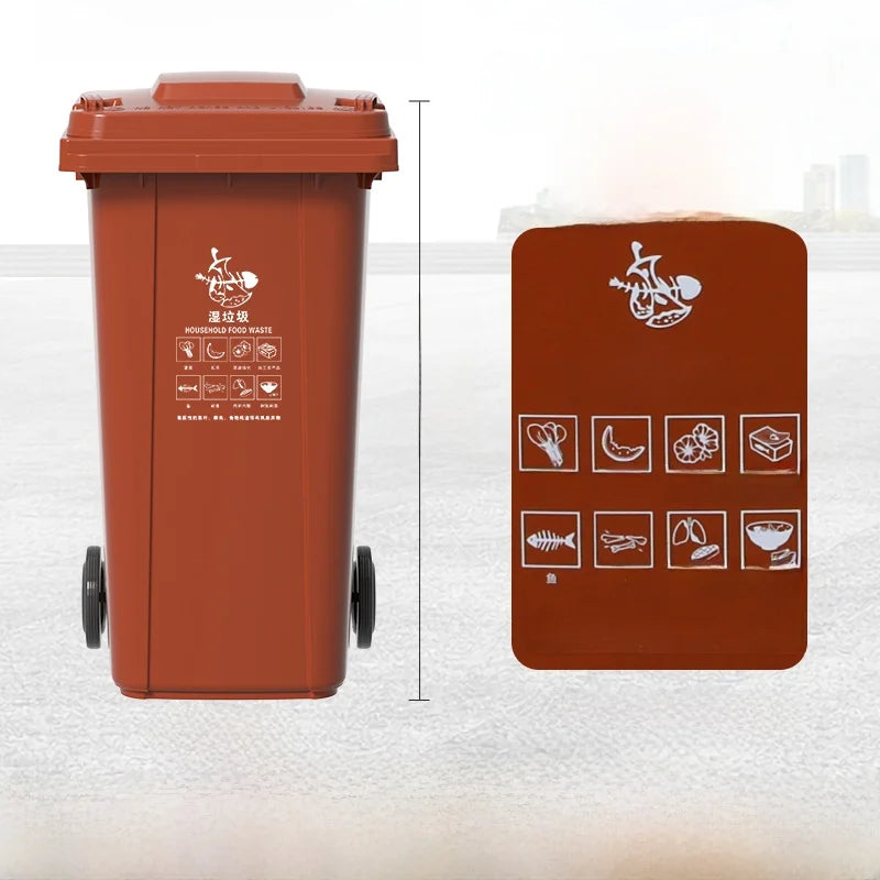 Large Capaci Outdoor Kitchen Waste Bin 240L with Wheels for ering Commercial Use Big Size Tra Can Recycling Bin