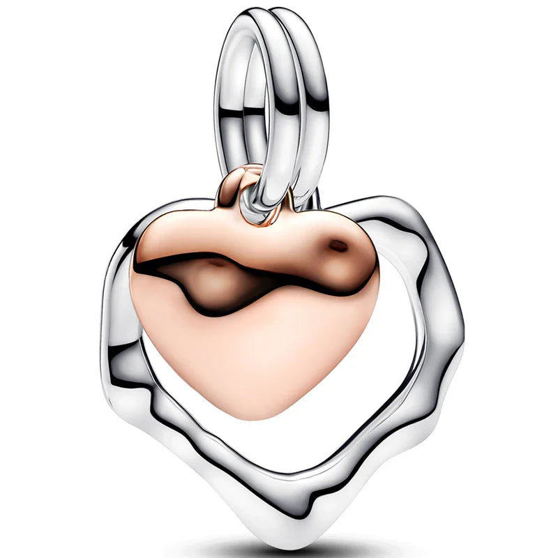 925 Silver Valentine's Day Snake Year Series Pendant Suitable for 925 Sterling Silver Original Women's Bracelet DIY Jewelry Gift