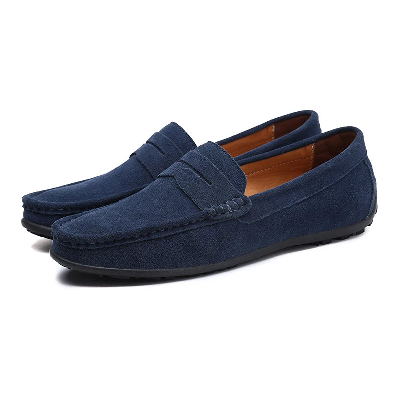 Suede Leather Designer Luxury Brand Smile Mens Casual Formal Loafers Slip On Moccasin Flats Footwear Male Driving Shoes for Men - Premium Shoes from Lizard Vigilante - Just $48.88! Shop now at Lizard Vigilante