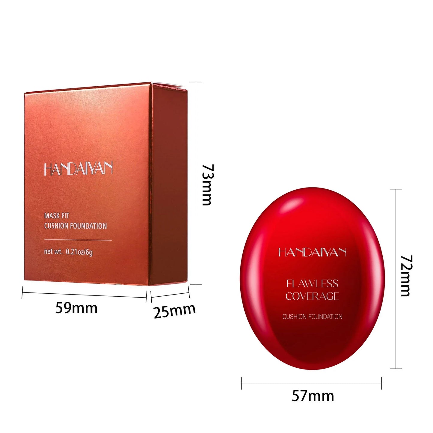 Red Shell Air Cushion Foundation Concealer Long Lasting Non-Stick Foundation