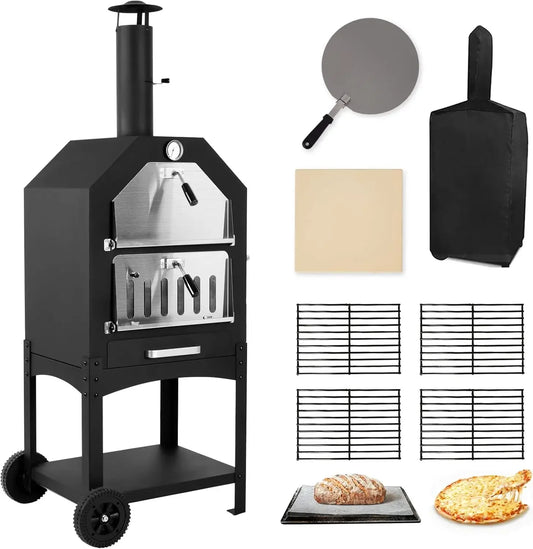 Epic Backyard Blaze Outdoor Pizza Oven – Portable Wood-Fired Grill with Wheels & Waterproof Cover for Patio Pizza Parties - Premium pizza oven from Lizard Vigilante - Just $301.08! Shop now at Lizard Vigilante