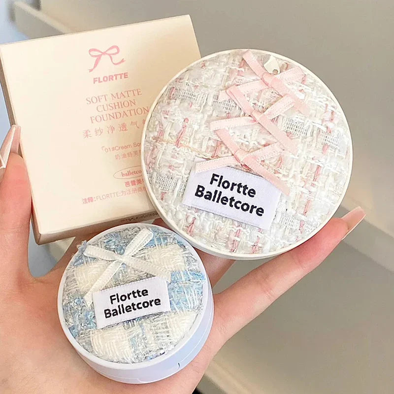 FLORTTE Air Cushion Concealer Coverage Moisturizing Long-Lasting Foundation Base Makeup Cream for Dry Skin Oil Control