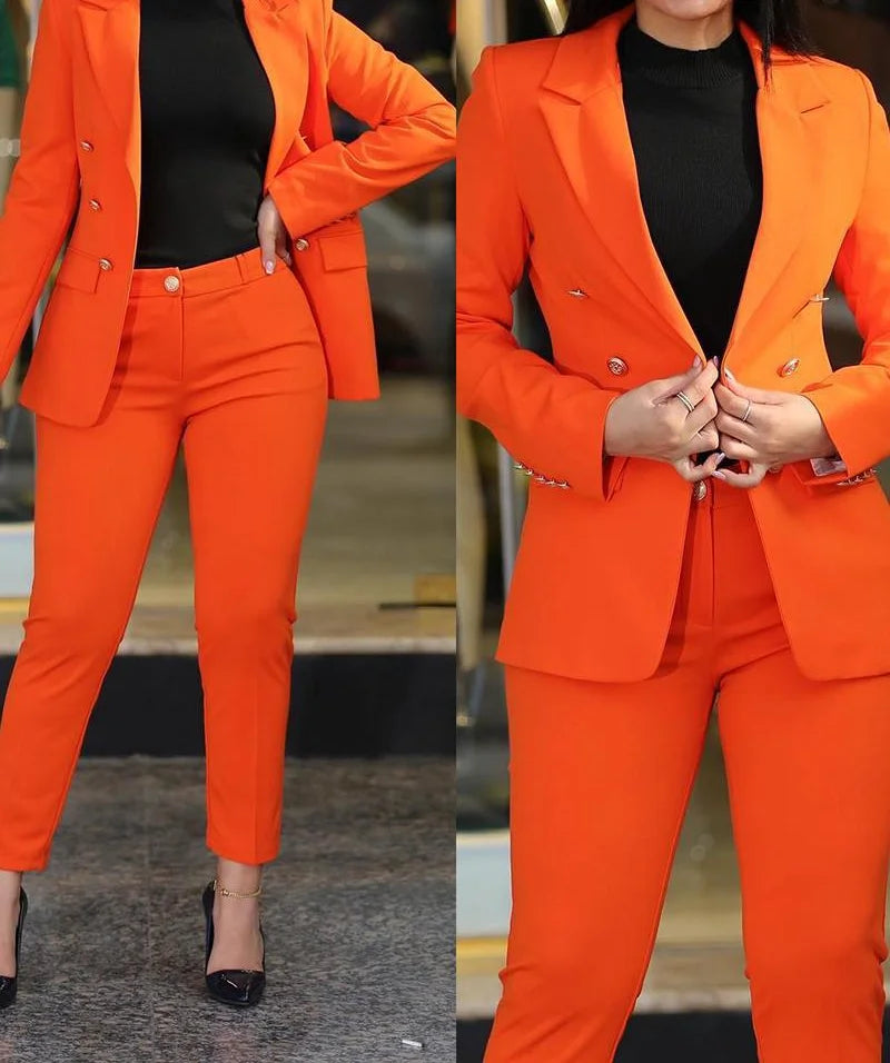 Stylish 2-Piece Women’s Blazer & High Waist Pants Set – Office Collection - Premium blazer set from Lizard Vigilante - Just $38.88! Shop now at Lizard Vigilante