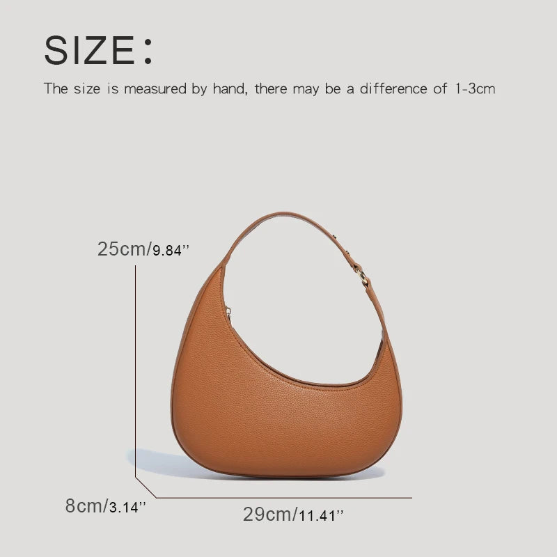 Vintage Half Moon Bags For Women Luxury Designer Handbags And Purses 2024 New In PU Lychee texture Rivet Small Underarm Shoulder - Premium sling bag from Lizard Vigilante - Just $58.99! Shop now at Lizard Vigilante