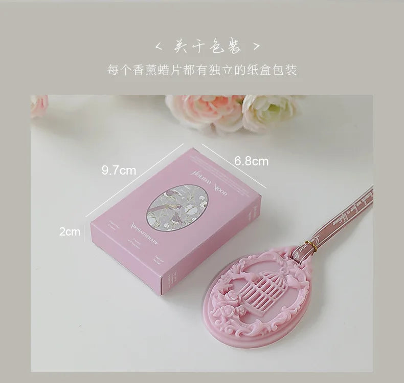 Birdcage Aromatherapy Candle Wax Tablets Wardrobe Deodorant Car Pendant Solid Balm Aromatic Air Freshener Long Lasting Fragrance