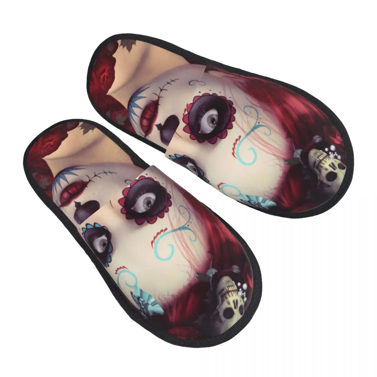 Rockabilly Skull Retro Classic Rock and Roll Slippers - Premium slippers from Lizard Vigilante - Just $23.88! Shop now at Lizard Vigilante